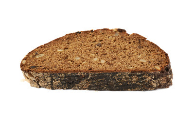 Single piece of bread isolated