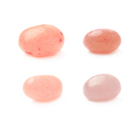 Single jelly bean candy isolated