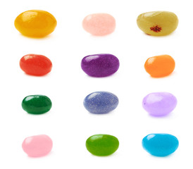 Single jelly bean candy isolated