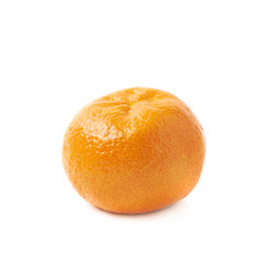 Single tangerine fruit isolated