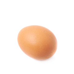 Single brown chicken egg isolated