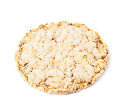 Round diet rice cracker isolated