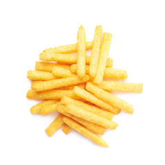 Cheese puff sticks isolated