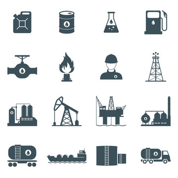 oil and gas icon set