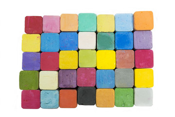stack of variety colors of chalk pastel