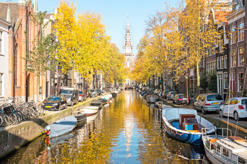 Naklejka premium Zuiderkerk in Amsterdam the Netherlands in fall