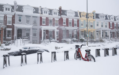 Capital bikeshare in the snow