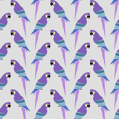 Parrot vector art background design for fabric and decor. Seamle