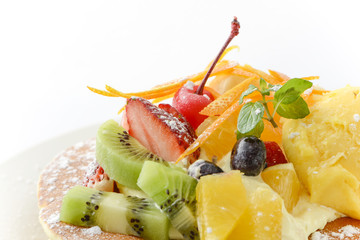 パンケーキ　フルーツ　ホットケーキ　デザート