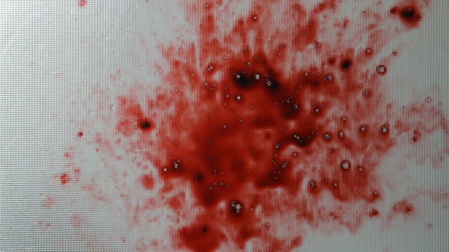 Blood splash on frosted glass
