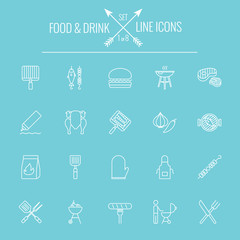 Food and drink icon set.