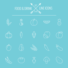 Food and drink icon set.