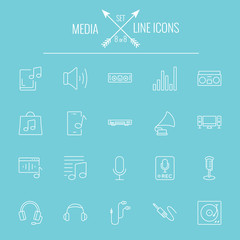 Media icon set.