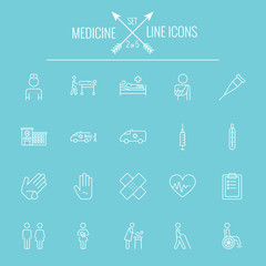 Medicine icon set.