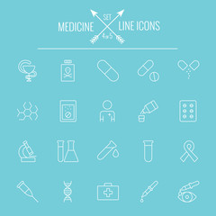 Medicine icon set.