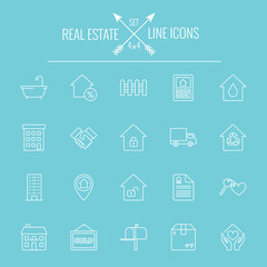 Real estate icon set.