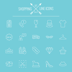 Shopping icon set.