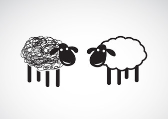 Naklejka premium Vector image of an sheep design on white background