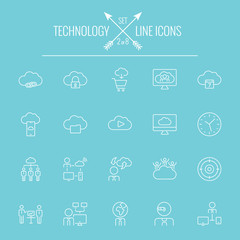 Obraz premium Technology icon set.