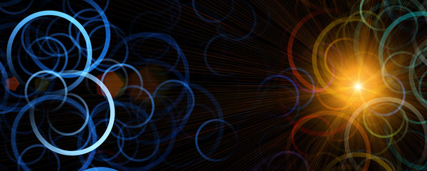 futuristic panorama circle background design with lights