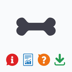 Dog bone sign icon. Pets food symbol.