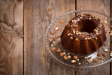 cake on old wooden background