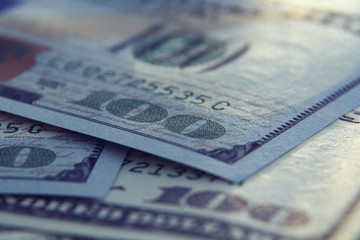 Money closeup . american hundred dollar bills . Business concept