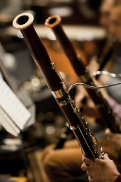 Bassoons in the orchestra closeup