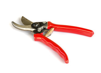 Red garden pruner.