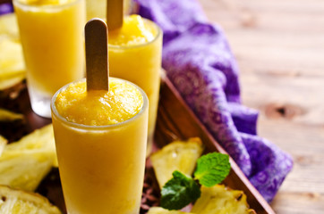 Homemade fruit popsicle