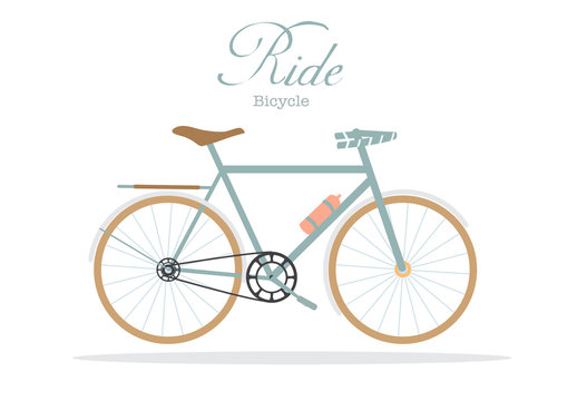 Retro bicycle on white backgrounds