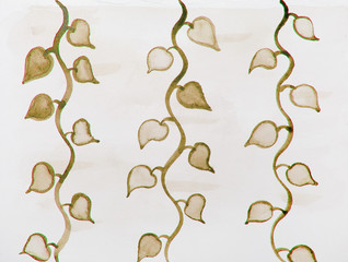 brown petals watercolor