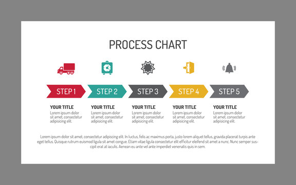 Five Step Process Arrow Chart