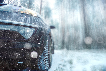 Winter car wheel studs, the concept of winter car ride