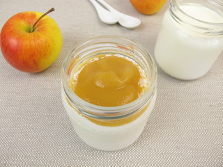 Joghurt aus dem Joghurtbereiter mit Apfelmus