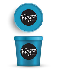 Plastic Bucket : Ice cream or Yogurt Container : Vector Illustration - 100928098