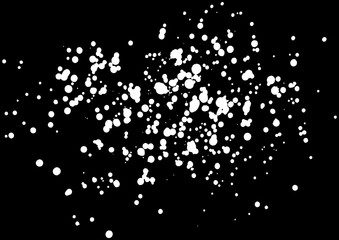 Isolated snowfall, falling snow imitation. Blow snow texture pattern on black background. Winter mood background. Winter weather. Snowstorm, snow with white snowflakes winter background. Windstorm. 