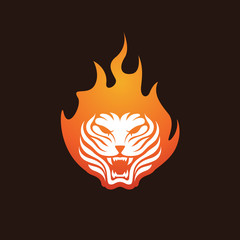 Tiger Fire Icon Logo