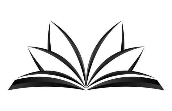 Symbolic sketch of open book Royalty Free Vector Image