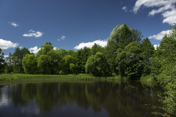 Fototapeta na wymiar Servach River near Budslav