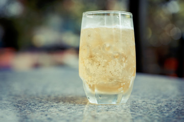 Frosty glass of light beer