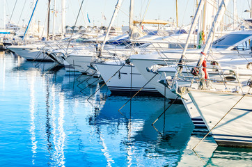View of luxury yachts