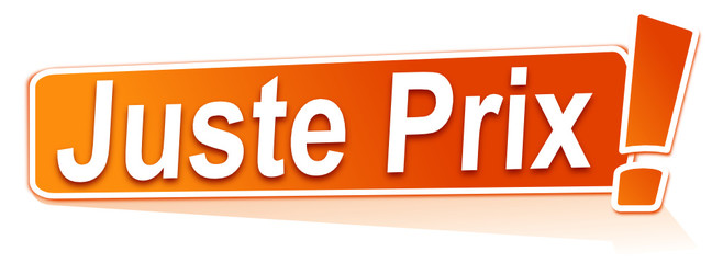 juste prix sur étiquette orange