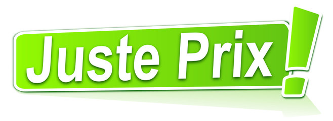 juste prix sur étiquette verte