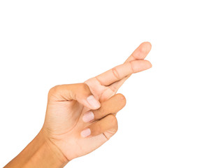 hand symbol in white isolated