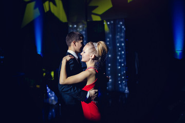 the bride and groom Couple dancing tango