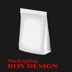 White Mock Up Blank Foil  Bag Packaging.