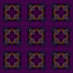 Seamless pattern ornament in rich and vivid colours.