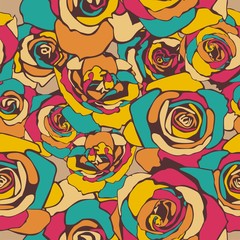 seamless background with beautiful flowers. floral pattern. Vector illustration