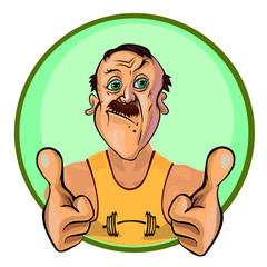 Vector image of a trainer with thumbs up
